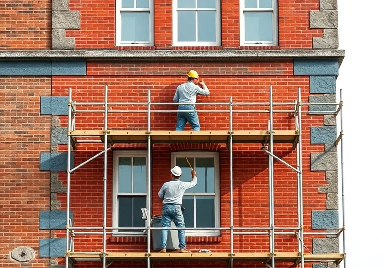 Ravalement de façade en pierre, nettoyage et application d'enduit